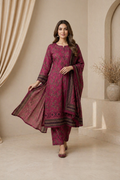 Dusty Rose Pink Embroidered Lawn Suit