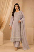 Sada Bahar Lilac Chiffon Embroidered Pakistani Suit Set for Women